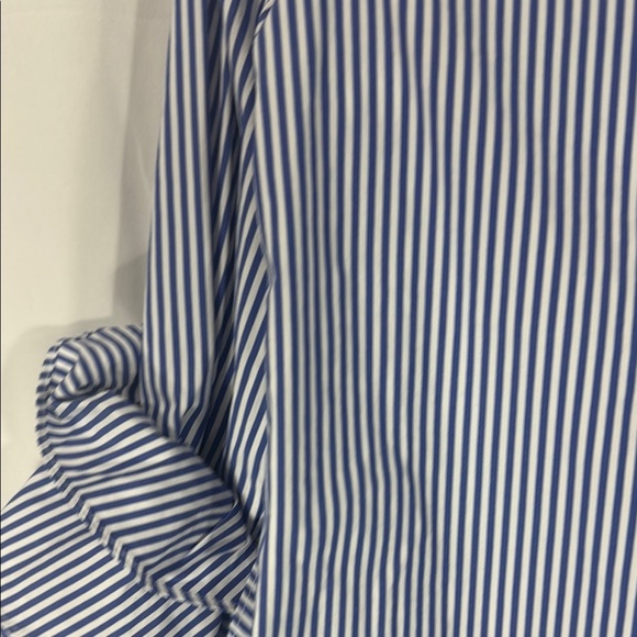 Lafayette 148 Blue and White Relaxed Ruffled Blouse Size XS - Picture 7 of 9